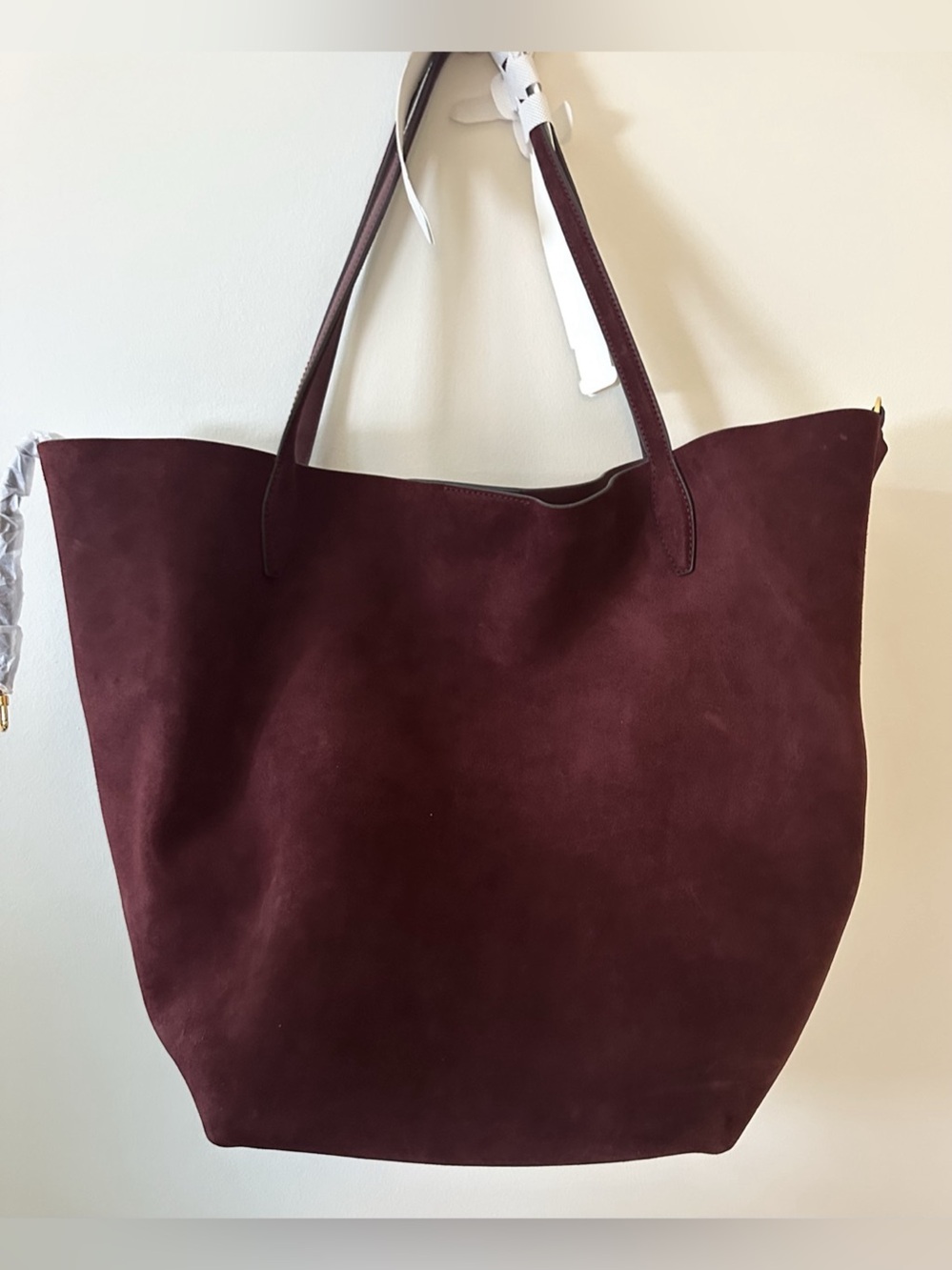 Madewell Oversized suede - soft grain shopper tote - burgundy suede